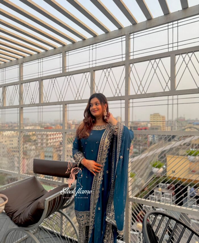 Royal Blue Colour Gharara